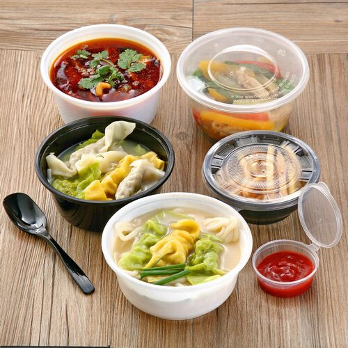 新款直销一次性饭盒700冰粉碗透明外卖餐盒汤粉注塑PP打包碗塑料