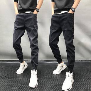 牛仔裤男潮牌2026春季新款韩版潮流修身小脚休闲裤男士束脚哈伦裤