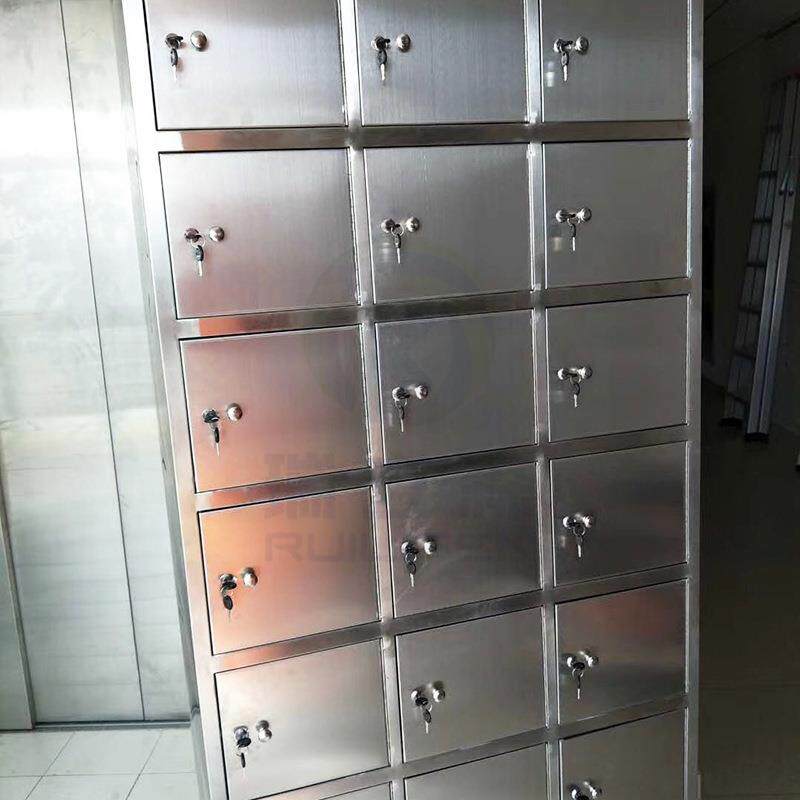 不锈钢更衣柜工厂员尘锁工储柜物浴室多门带挂22衣寄存无子可制作
