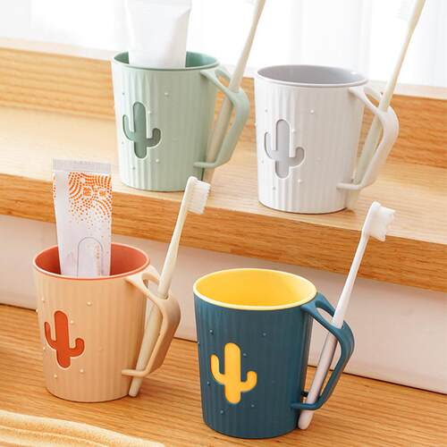 Creative Double-layer Mouthwash Cup Thickened Cartoon Cactus