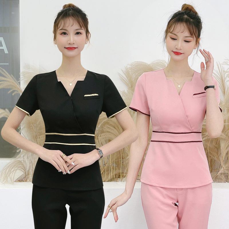美容师美容院工作服女足疗技师养生馆店长气质高端套装服装夏季