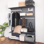 五金现家用少女衣帽QY 3无帘间卧租室出房代简约金属洞洞板开放式