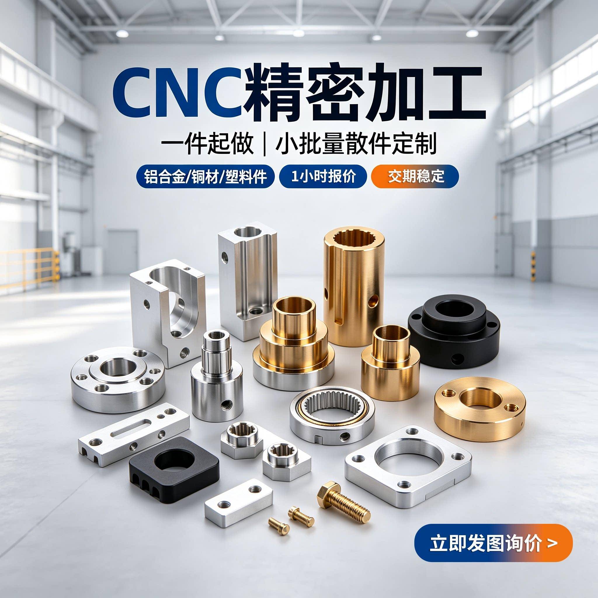 CNC加工铝合金零件定制数控车床POM尼龙黄铜紫铜金属机械非标定做图片