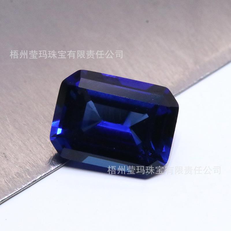 祖母绿切培育蓝宝石 1-3克拉实验室培育彩宝人工培育蓝色宝石裸石