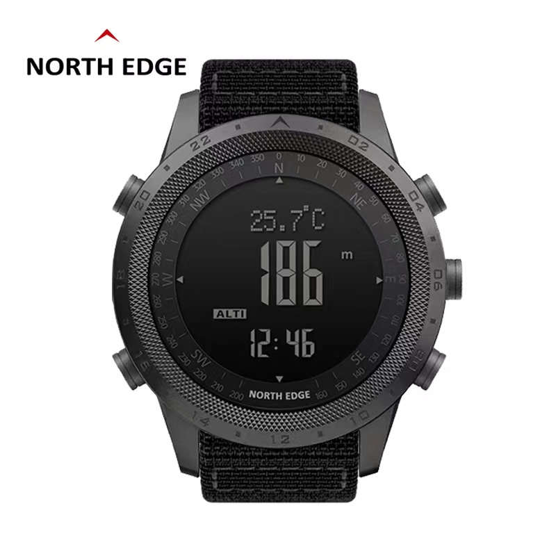 NORTH EDGE户外手表DESERT指南针高度气压计步秒表金属运动男腕表