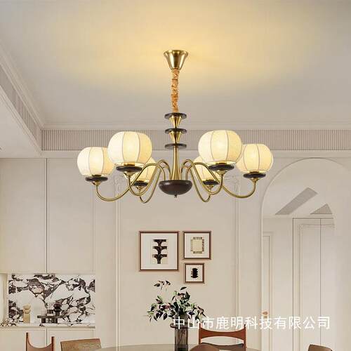法式中古风客厅吊灯美式复古简约大厅简欧创意餐厅卧室书房装饰灯