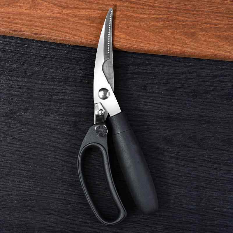 厂家直销 优质强力不锈钢厨房剪刀 强力鸡骨剪 厨房实用剪刀简装