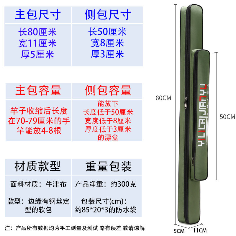 单层鱼竿包一层简易杆包户外野钓轻便携渔具包野钓鱼收纳包轻便型