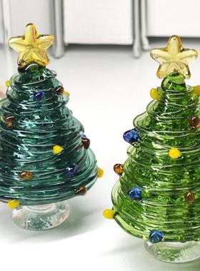 「左耳说」手工烧玻璃拔丝许愿圣诞树摆件送朋友氛围感新年礼物
