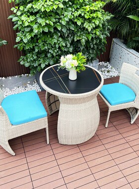 岩室外q休藤椅公寓2q鑯茶几鑯小户型家用三件套鑯椅2q小桌2板阳台