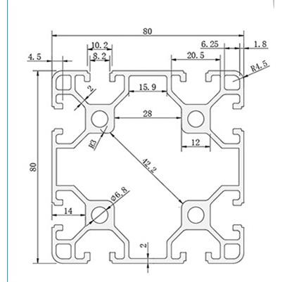 欧标80料80L铝挤0型材料880铝挤型材N1N2封边围材栏设备框架机架