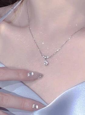 日升月落项链韩版水滴小众复古ins锁骨链项链银色女简约项链