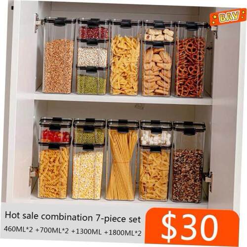 460~1800ml Stackable Storage Box Transparent Kitchen Contain
