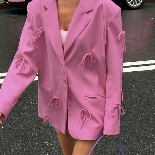 Small suit jacket, women's high-end pink suit