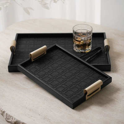 现代简约风皮质香薰托盘高级感置物收纳盘客厅茶几桌面软装装饰品