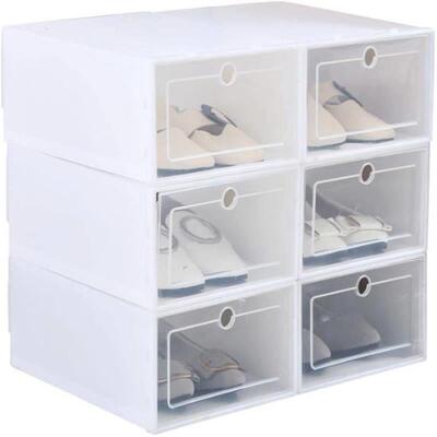 3PCS Transparent plastic shoe box dustproof Shoes cabinet