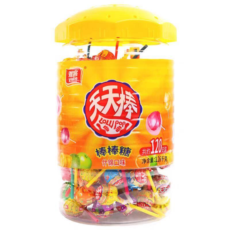 正宗雅客天天棒儿童水果味奶酪棒棒棒糖散装糖果桶装喜糖口味任选