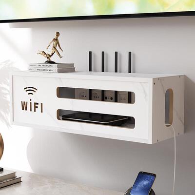 机顶盒壁挂路由器收纳盒电视墙路由器收纳盒客厅盒子挂式理线家用