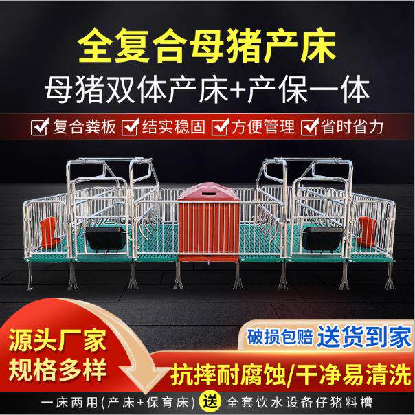 全复合母猪产床分娩床双体产保一体保育床养殖设备猪用单体产床