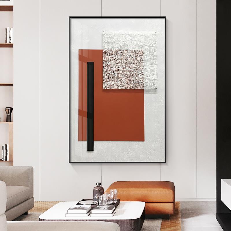 现代简约入户玄关装饰画过道走廊尽头挂画北欧风客厅抽象几何壁画