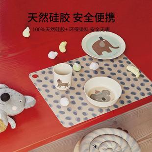 北欧OYOY硅胶餐垫 ins 方形现代隔热豹纹餐桌装 饰防水丹麦轻奢时尚