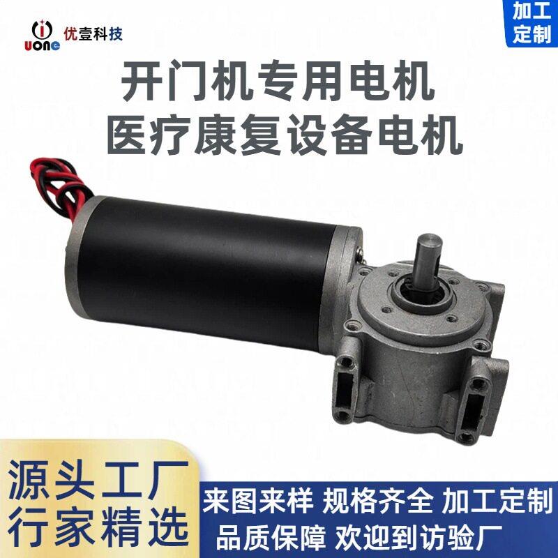 D63电动玻璃开门机电机12V自锁蜗轮蜗杆直流速24v马达有刷电机