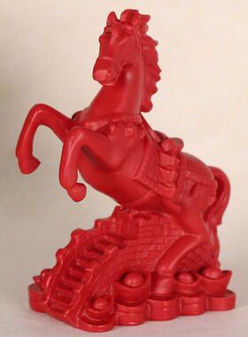 高档品朱砂马正装饰摆设送马到成功工艺家居开品业礼物艺术招财办