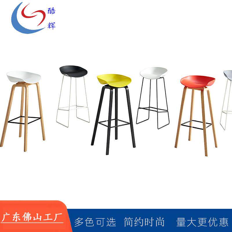2025新款实木吧台椅现代简约商用高脚椅酒店咖啡馆家具配送安装服