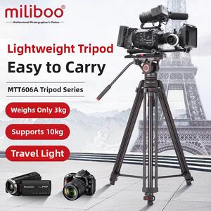 miliboo米泊606AB便携摄影摄像机三脚架单反相机碳纤维视频脚架