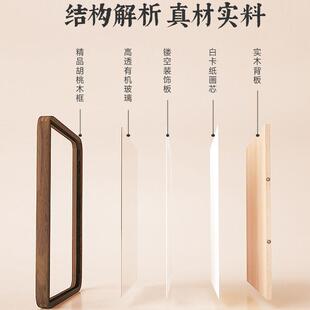 宝宝周岁手脚印奢胡桃轻木岁相框一一礼手足印相框置相w024框摆布