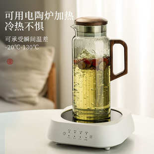 泡茶喝水杯子客厅家用杯具乔迁水具轻奢中式 玻璃冷水壶套装 凉水壶