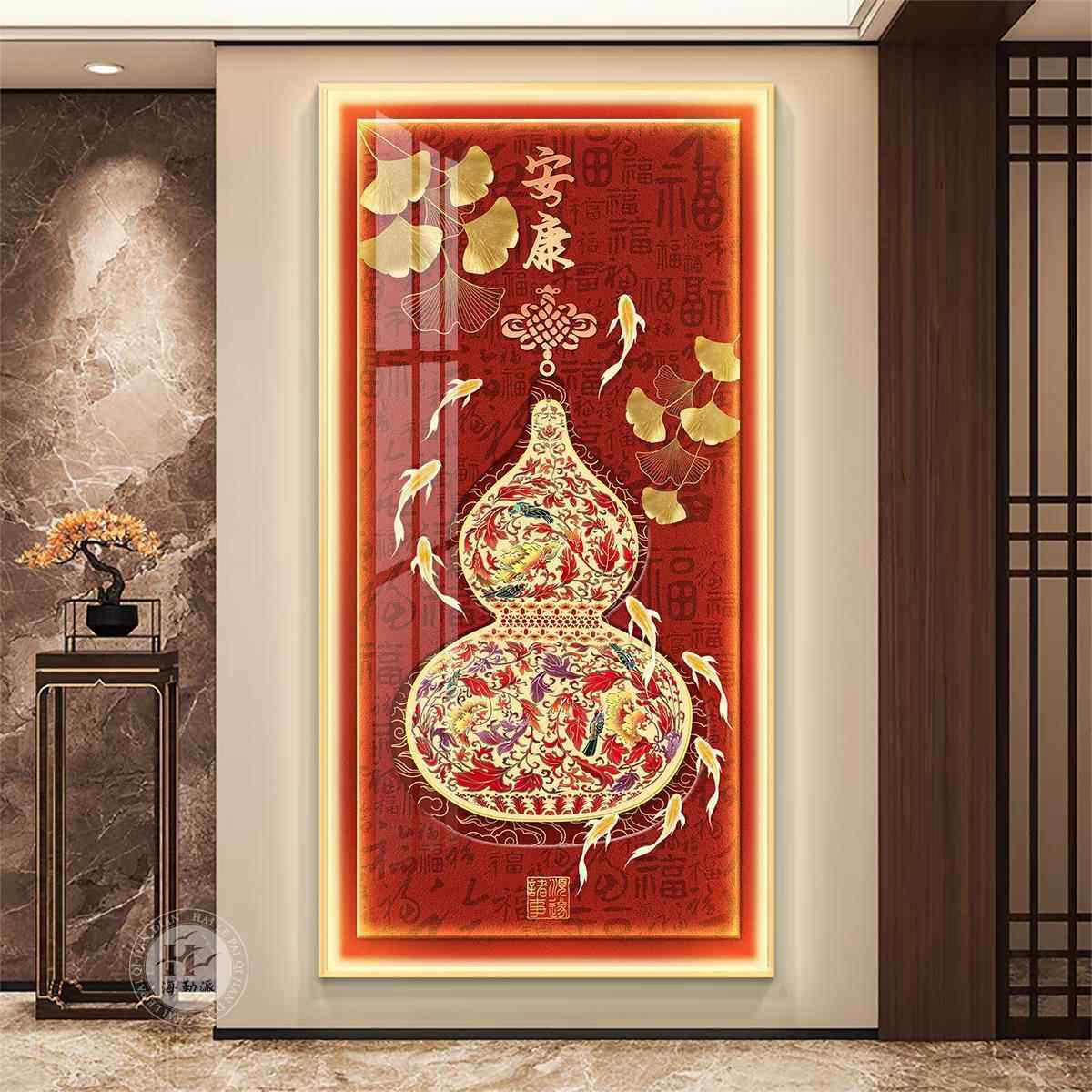 新中式葫芦玄关装饰画百福图入户正对门挂画寓意好走廊过道壁画,家居饰品,现代装饰画,淘宝优惠券,粉丝福利购,淘宝优惠卷