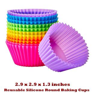 Silicone Round Baking Cups Muffin Liners Cupcake