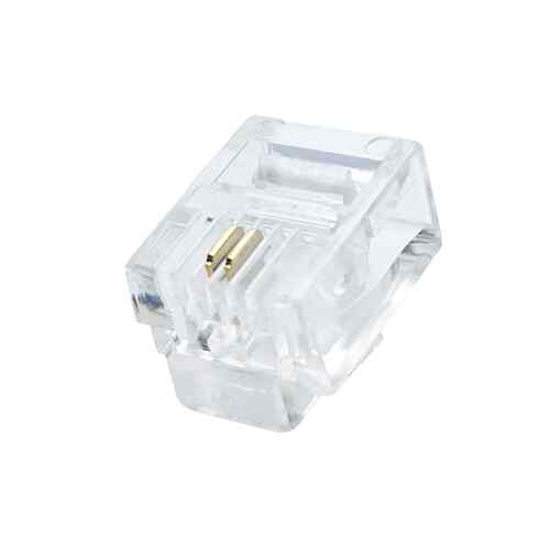 方贝RJ11 6P2C电话镀金网线连接头2芯电话水晶头 电话水晶头