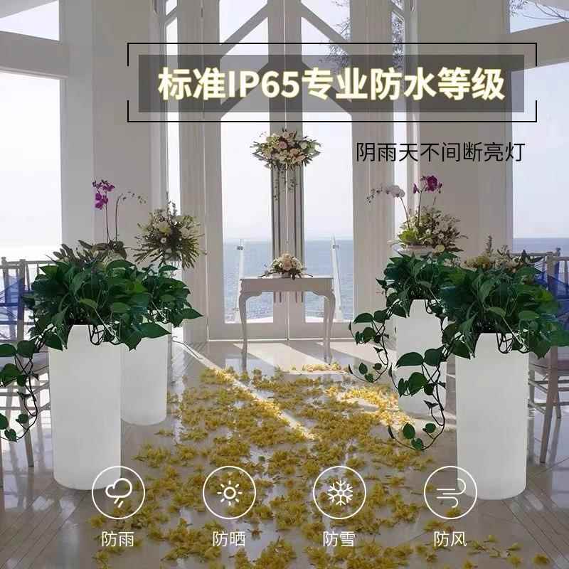 太置阳能灯跨境盆热销圆球大花种场植盆栽商业花盆美陈景布防水花