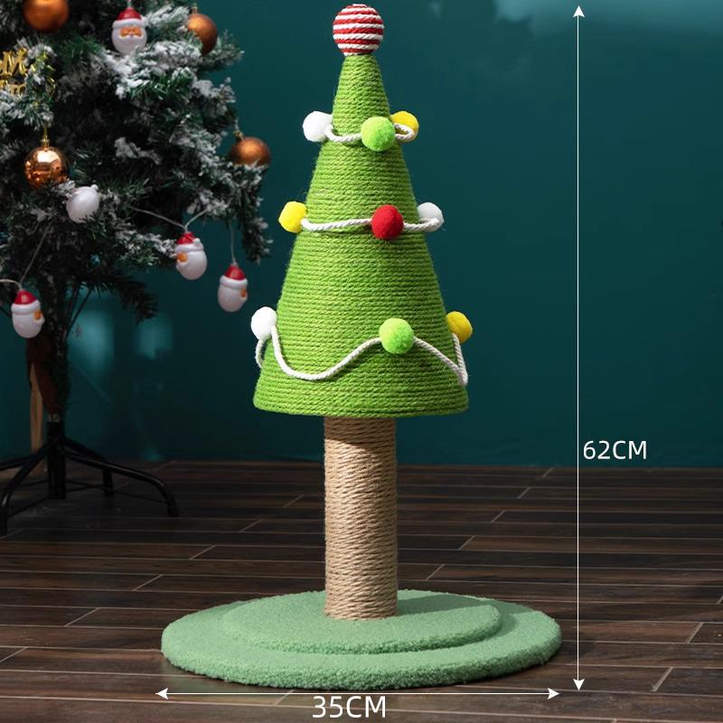 高档猫架圣诞树猫抓板耐抓耐磨猫玩具绣花磨爪器逗剑猫棒爬宠物用