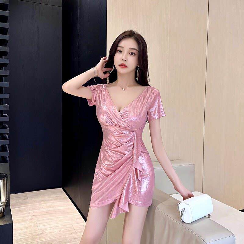 夜总店连衣裙夏季性感大码低胸夜店装衣服夜场酒吧小姐工作服