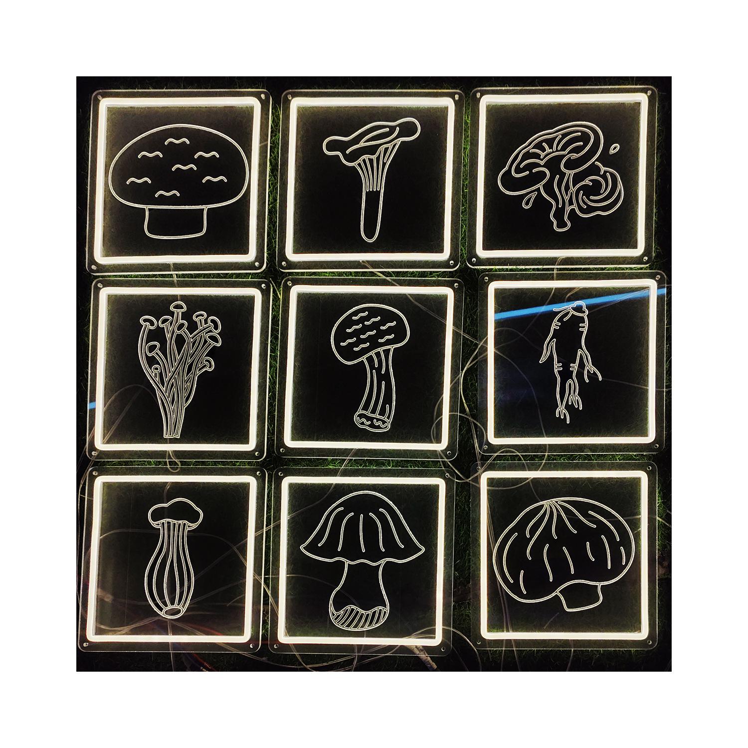 手举牌霓虹灯diy亚克力透明阴雕发光摆摊氛围灯装饰造型灯标识牌