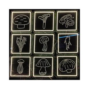 手举牌霓虹灯diy亚克力透明阴雕发光摆摊氛围灯装饰造型灯标识牌