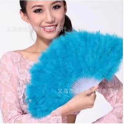 21片羽毛工艺品 羽毛扇子 绒毛扇 表演扇子 彩色羽毛扇 多款颜色