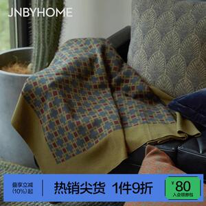 JNBYHOME江南布衣北欧风印花沙发毯盖毯覆古羊毛毯办公室午睡毯子