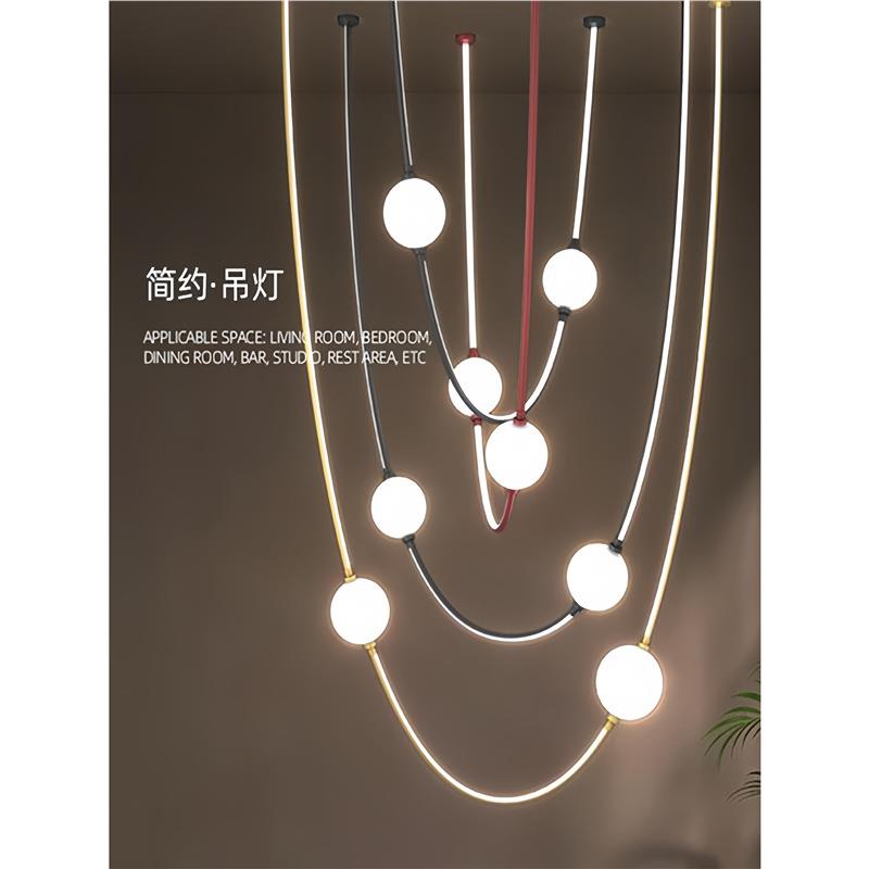 客417厅lot吊灯挑高别墅样板房楼吊灯大利设意计师艺梯术极简餐f