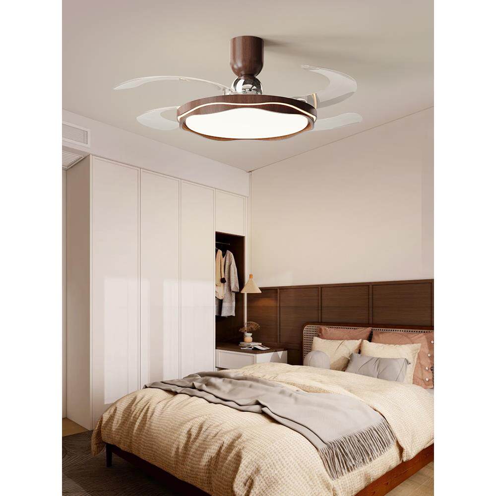 卧室灯复古风扇灯中古风隐形静音主卧书房电风扇一体灯餐厅吊扇灯