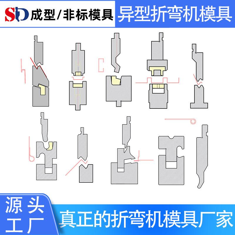 异形折弯机模具标准上下底模段差模无痕折边模圆弧门框大弯刀尖刀图片