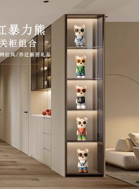 玻璃柜客厅电视柜轻奢档瓷酒装饰陶品GYfZKaeH摆件家居柜网红新家