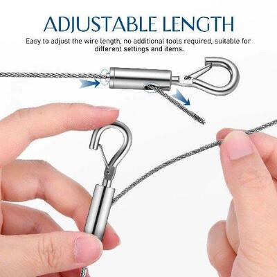 2 Sets Picture Hanging Wire Kit 2M Stainless Steel Cable