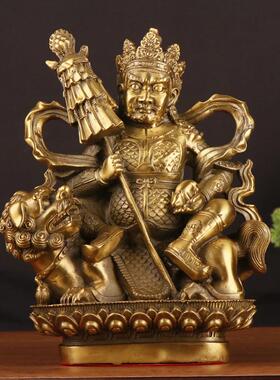 杨铜记 铜多闻天王家居办公室铜天王摆件 铜财宝天王