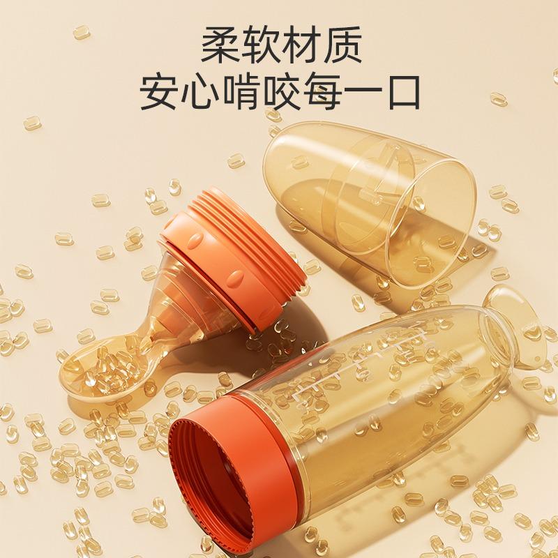 婴儿米糊勺奶瓶挤压式硅胶软勺新生宝宝专用喂水喂奶神器辅食勺子