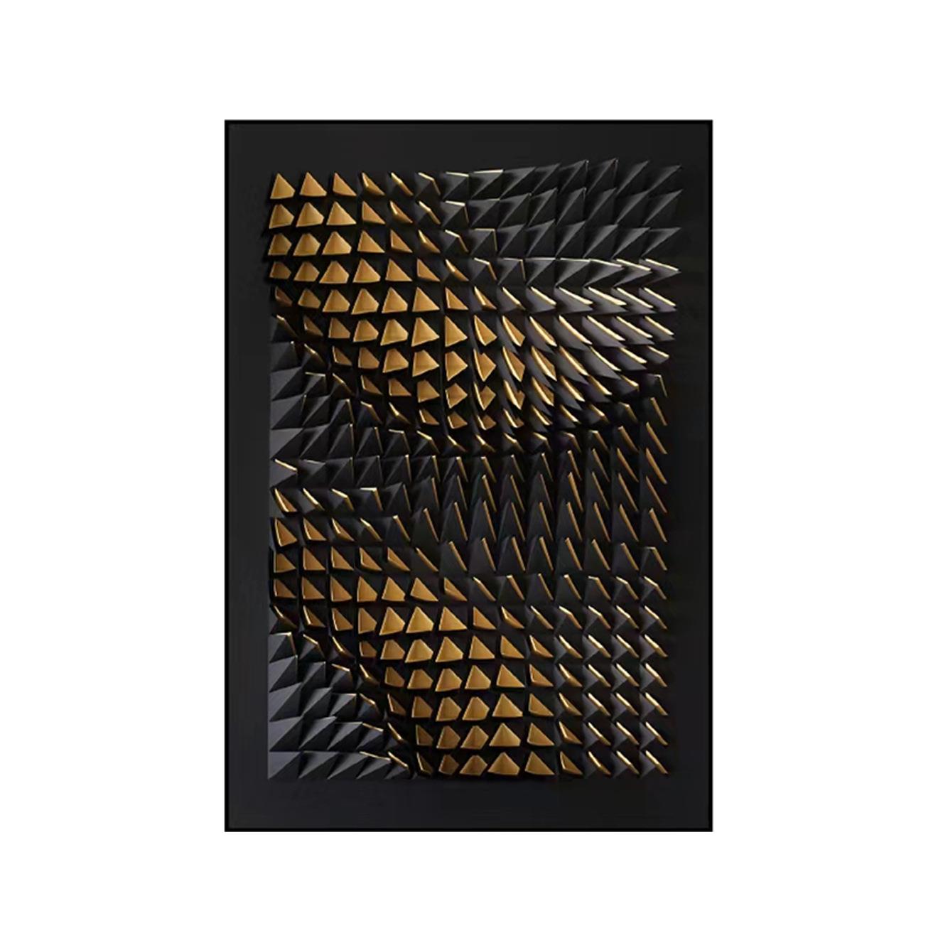 现代轻奢高档玄关装饰画3d立体木雕壁画客厅餐厅走廊过道蓝色挂画