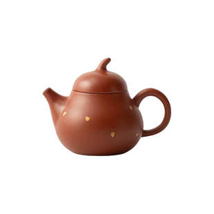 墨己原矿朱泥紫砂茶壶功夫茶具家用球孔过滤半手工仿古点金紫砂壶